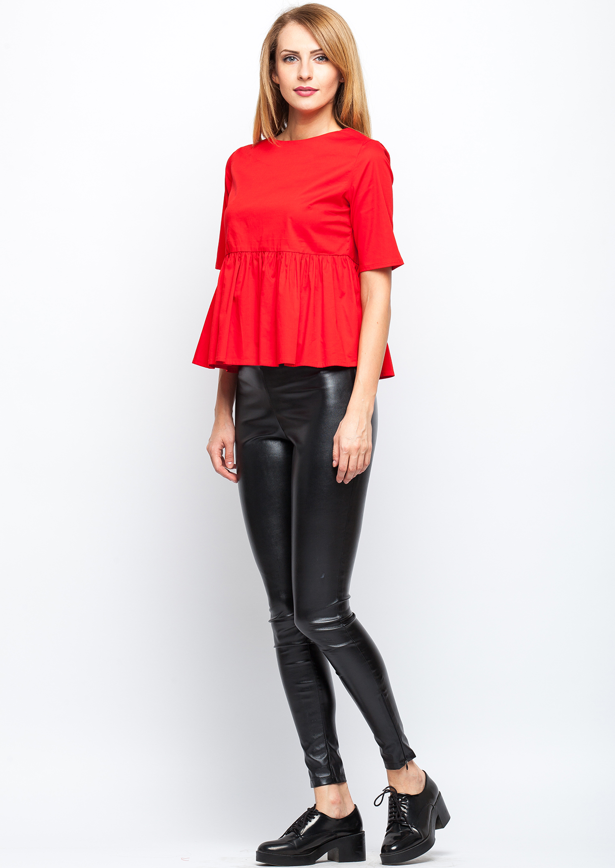 Bluza rosie cu nasturi pe spate - MOJA