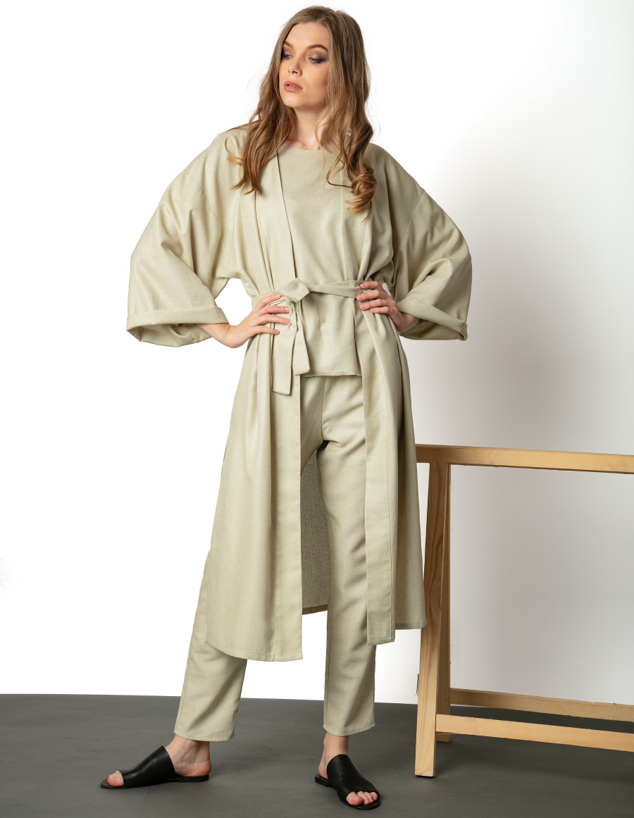 Kimono din in bej