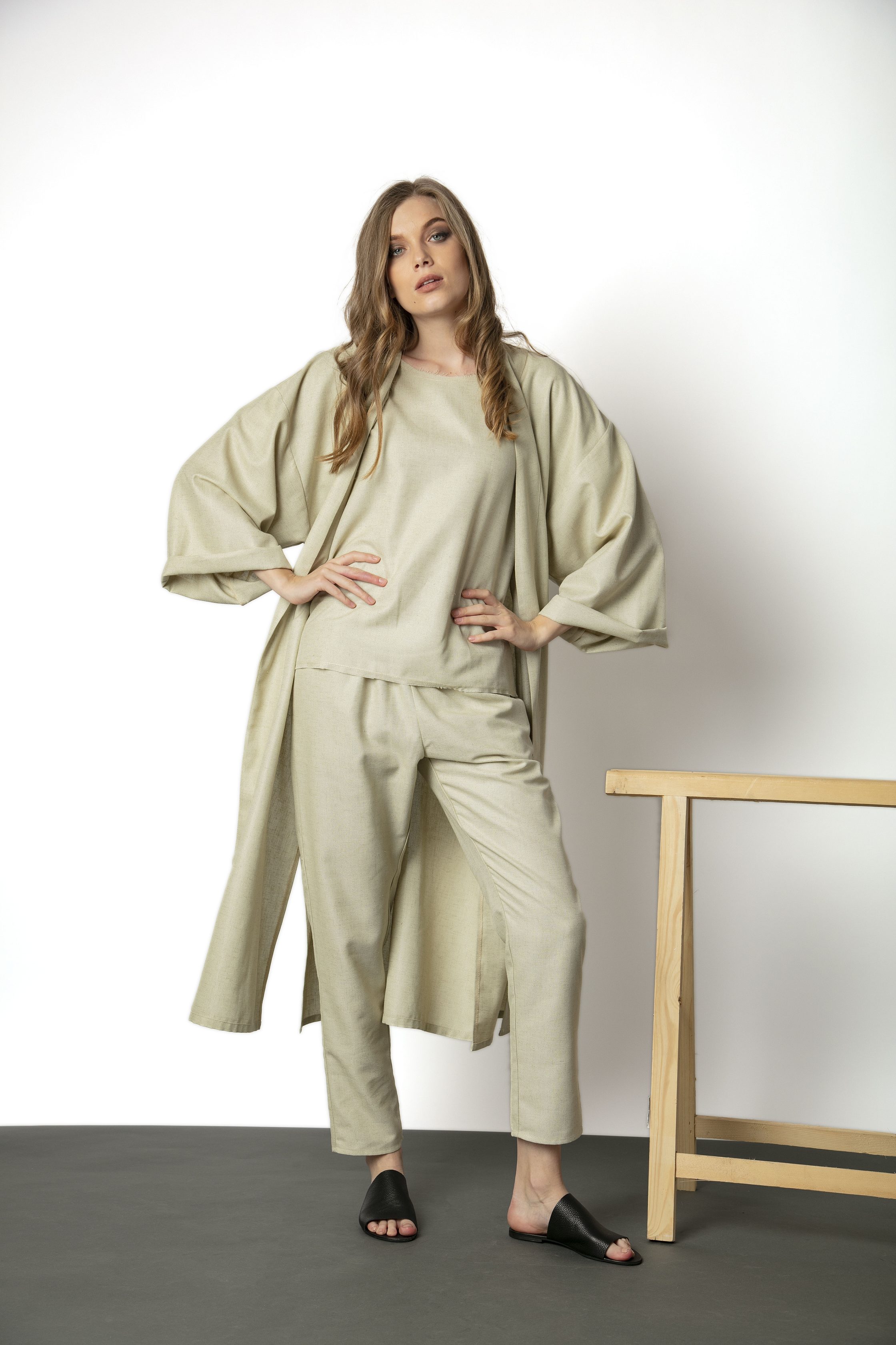 Kimono din in bej - MOJA