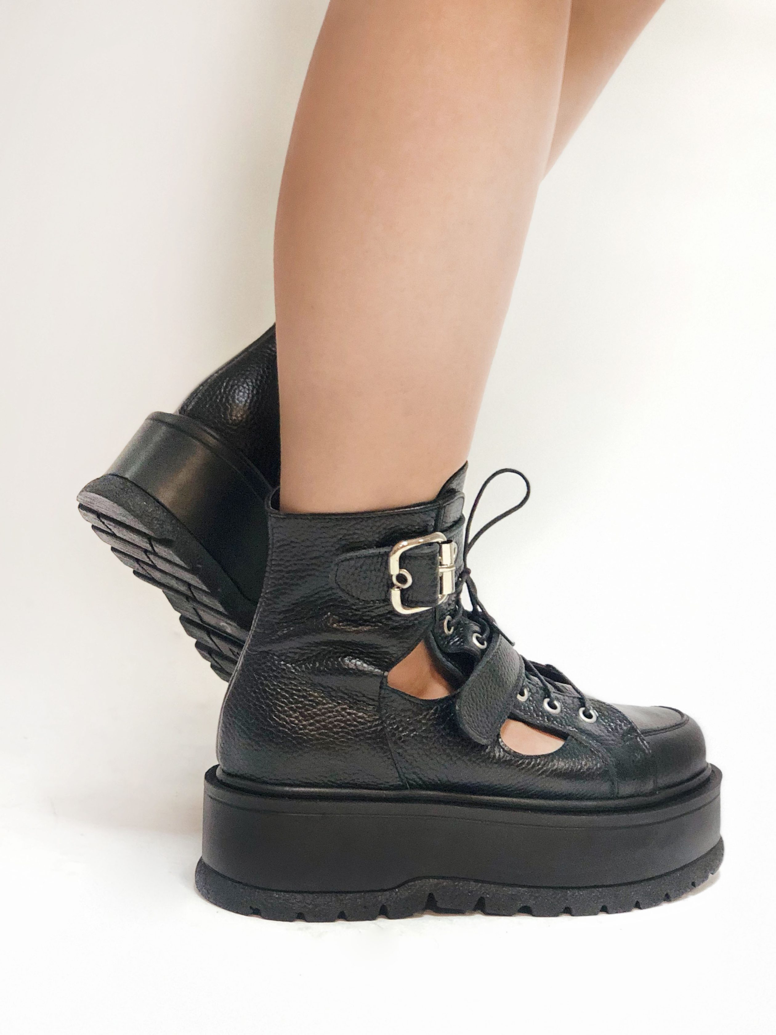 Bocanci piele neagra BABY MANNIA - MOJA