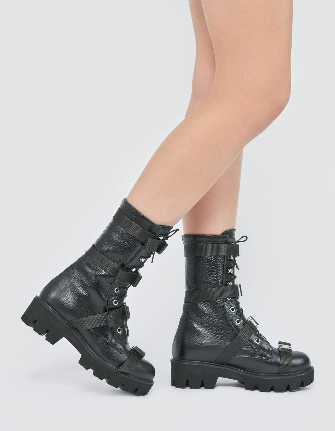 Bocanci piele COMBAT - BLACK EDITION - MOJA