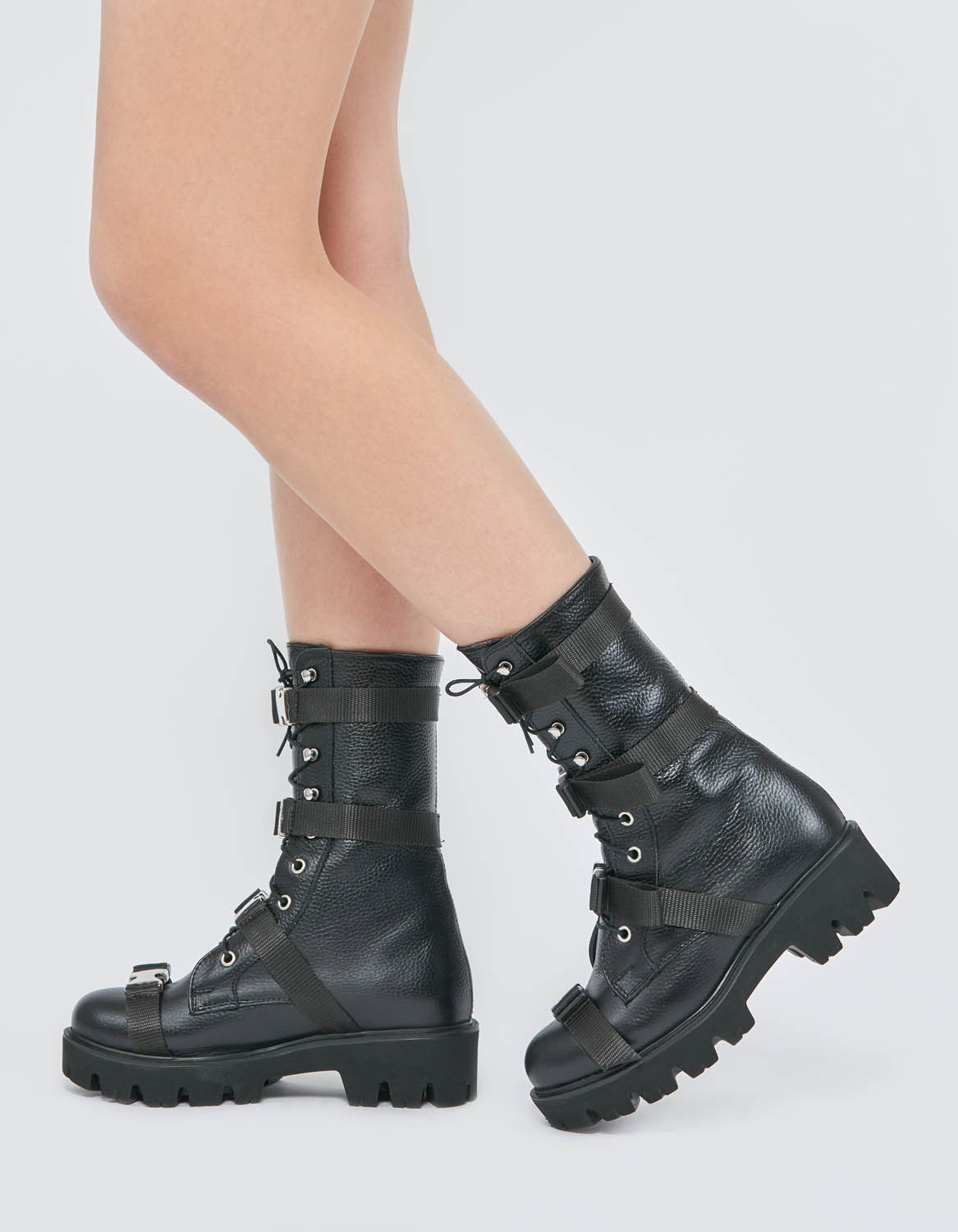 Bocanci piele COMBAT - BLACK EDITION
