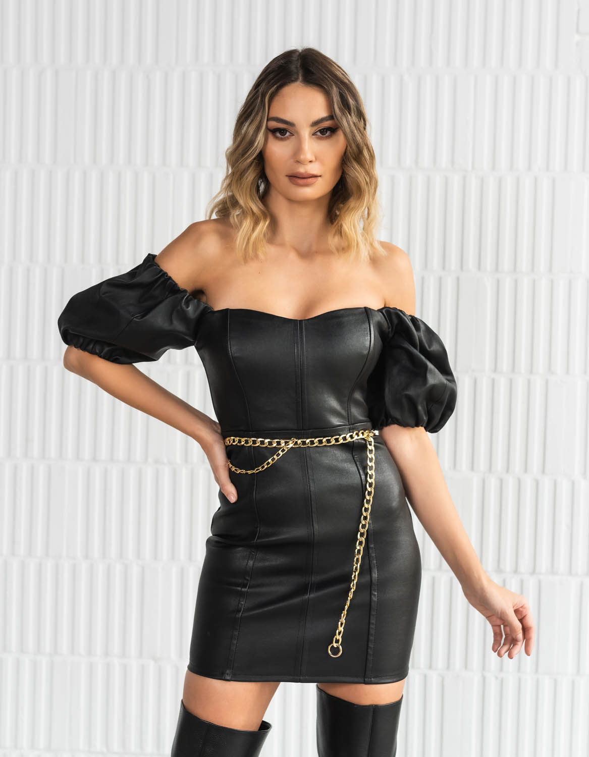 Rochie din piele Afrodita - MOJA