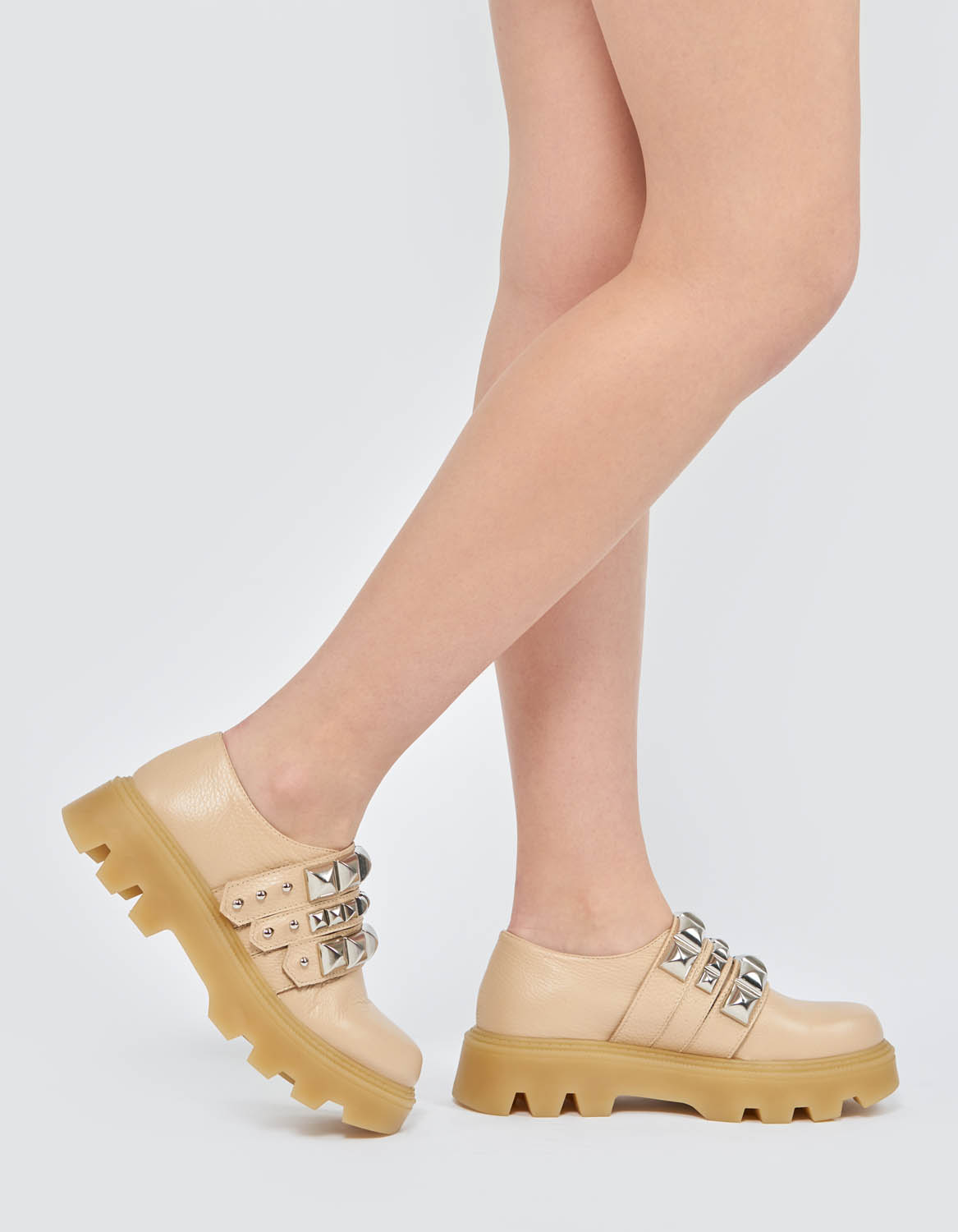 Pantofi din piele nude MILAN - MOJA