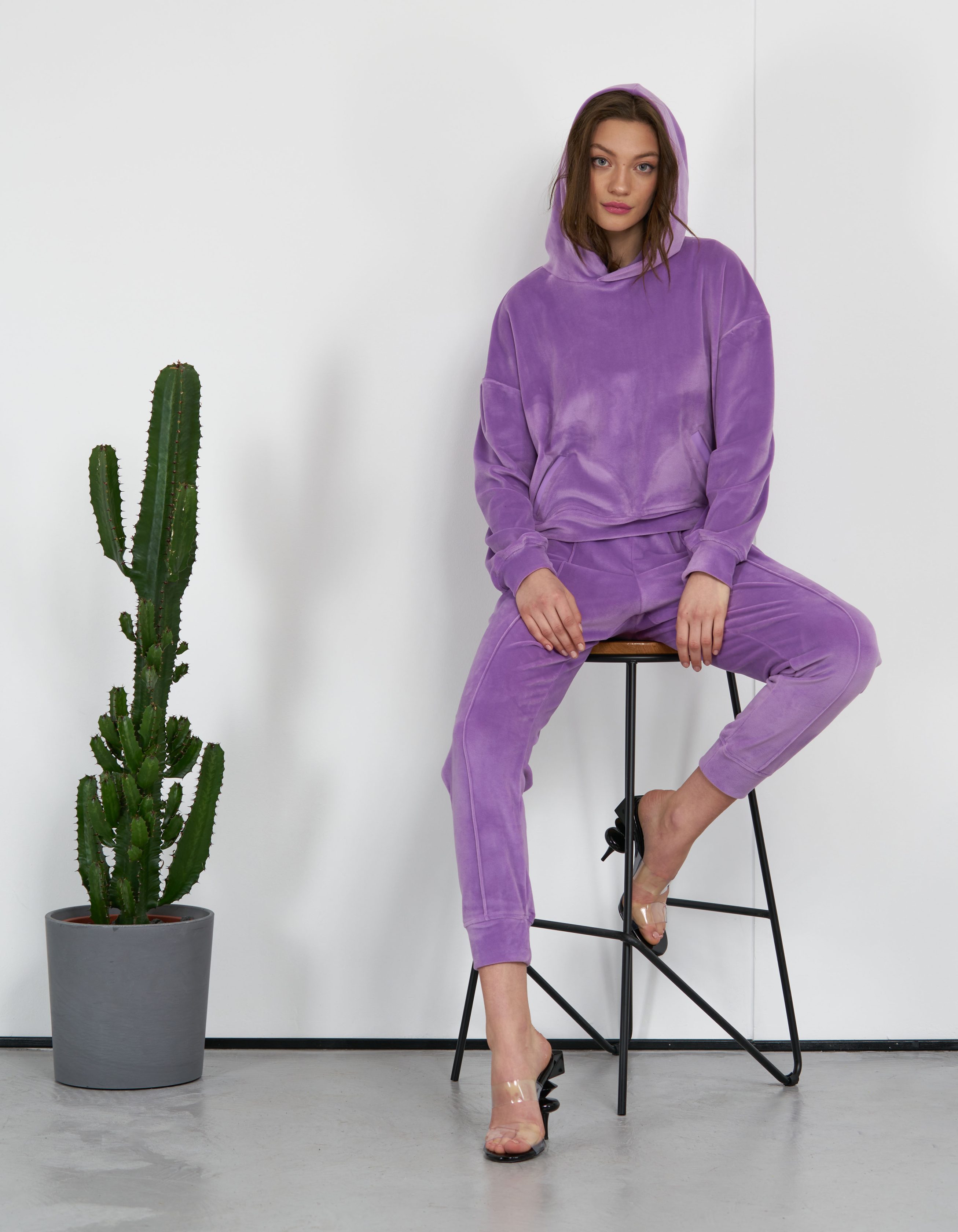 Trening cu gluga lila Teddy - MOJA