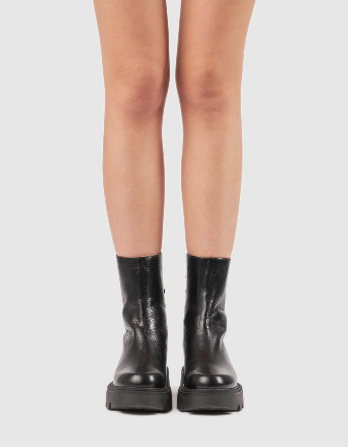 Bocanci din piele neagra B Dots - MOJA