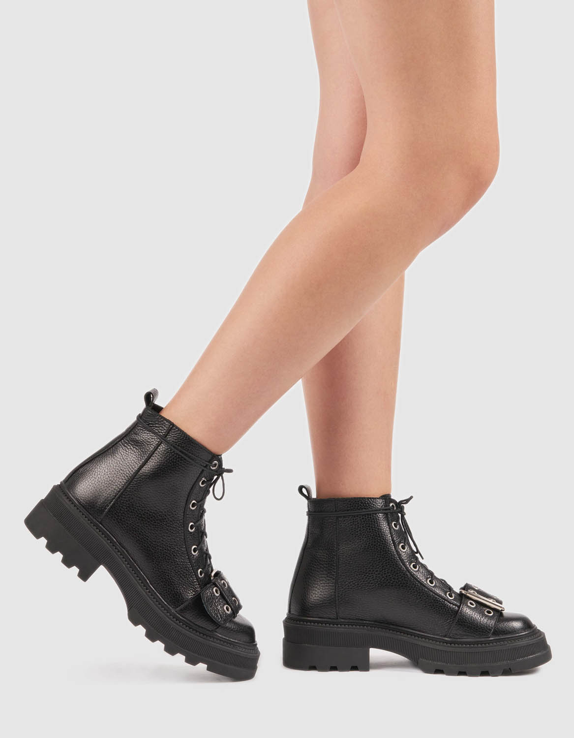 Bocanci din piele neagra Baby Pepper - MOJA