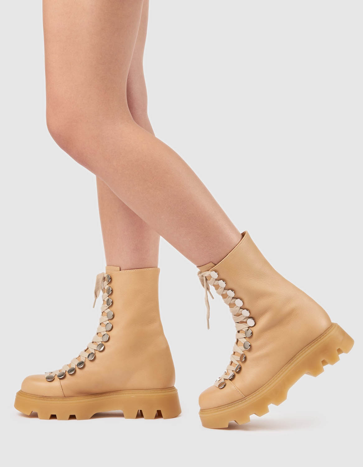Bocanci din piele nude F Dots
