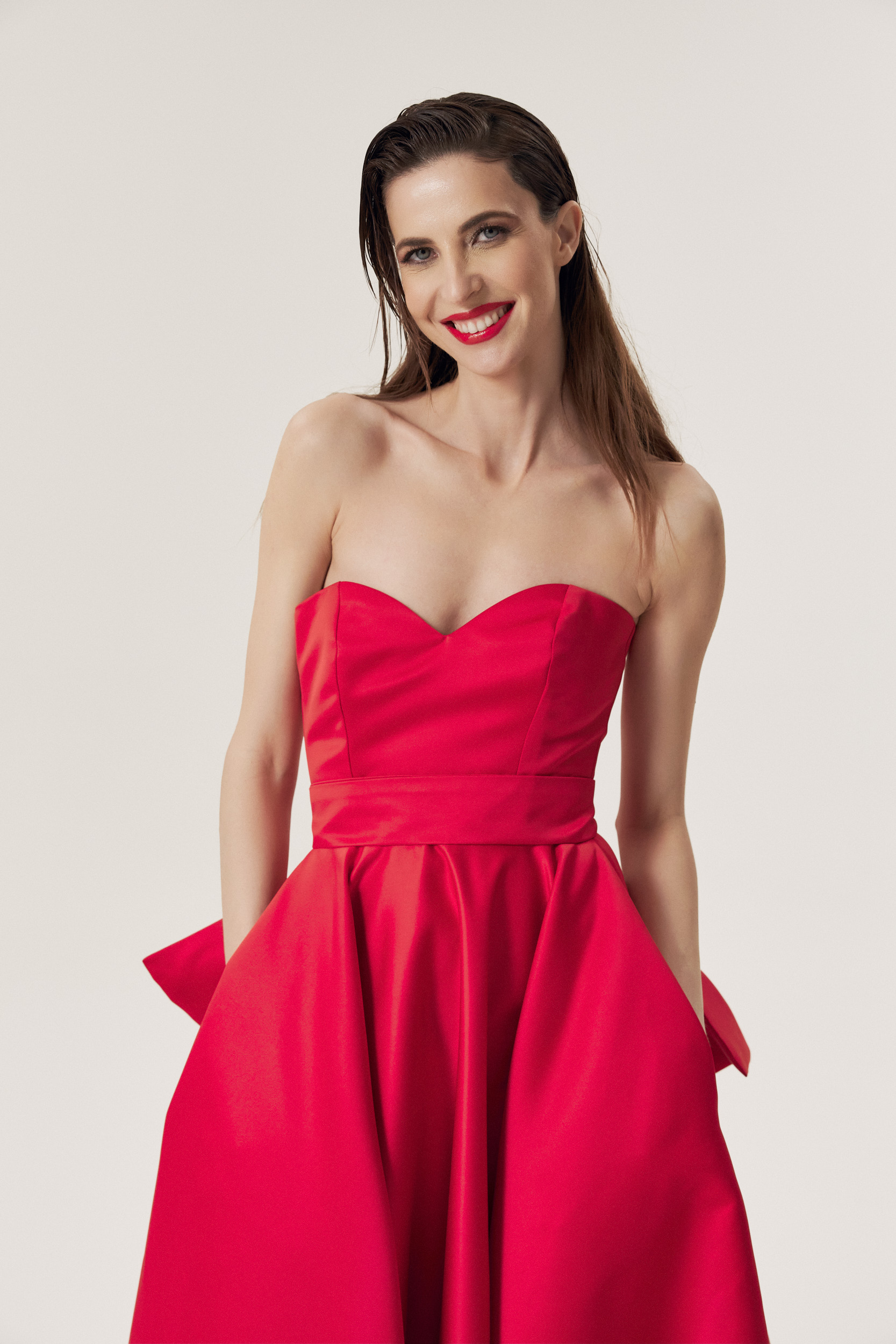 Rochie rosie Isabelle - Cloche