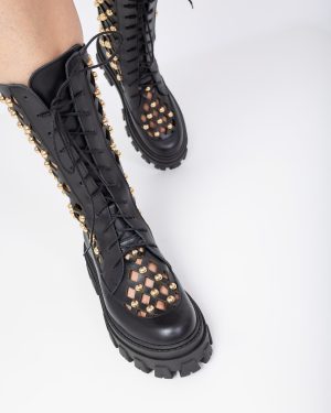 Bocanci din piele neagra Velia-6