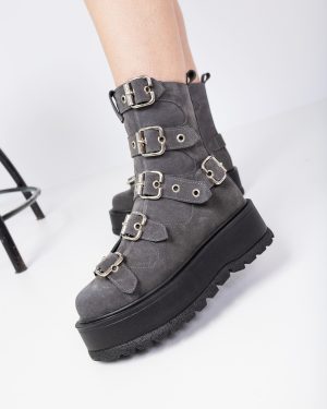 Bocanci gri piele intoarsa MANNIA WINTER EDITION-4