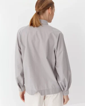 Cămașă gri elegantă de damă din bumbac organic-5