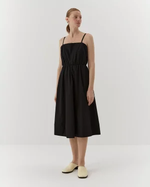 Rochie neagră casual din bumbac organic-1