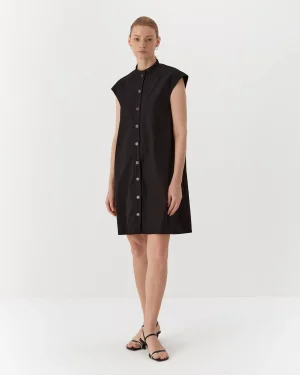 Rochie neagră elegantă din bumbac organic-1