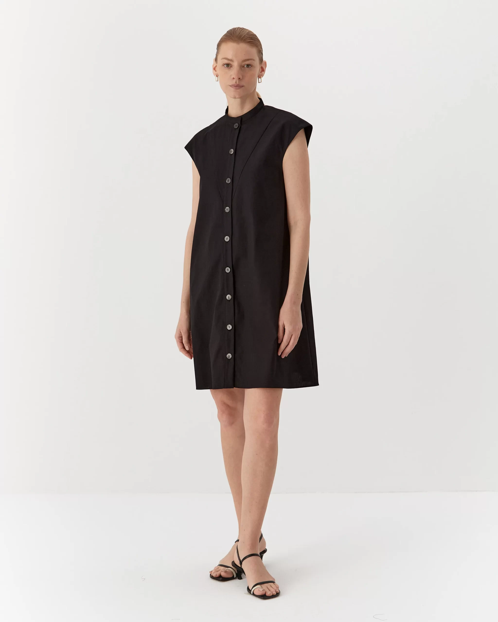 Rochie neagră elegantă din bumbac organic-1