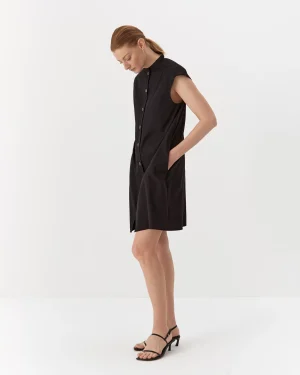 Rochie neagră elegantă din bumbac organic-2