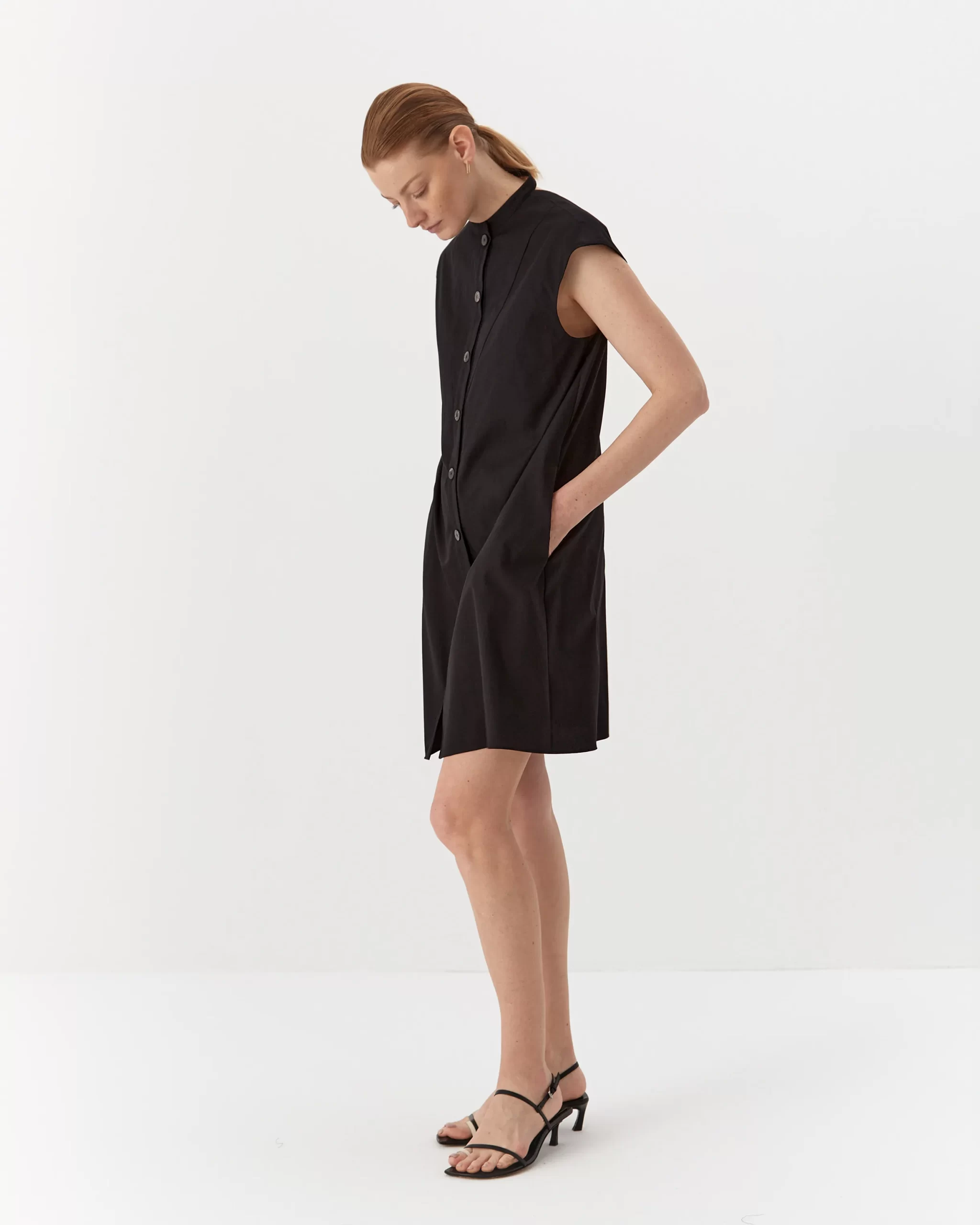Rochie neagră elegantă din bumbac organic-2