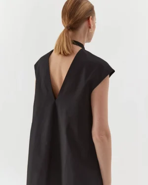 Rochie neagră elegantă din bumbac organic-4