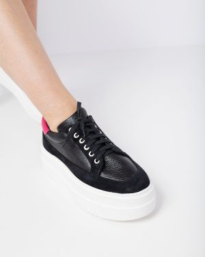 Sneakers dama din piele neagra Chic Sneaks-3