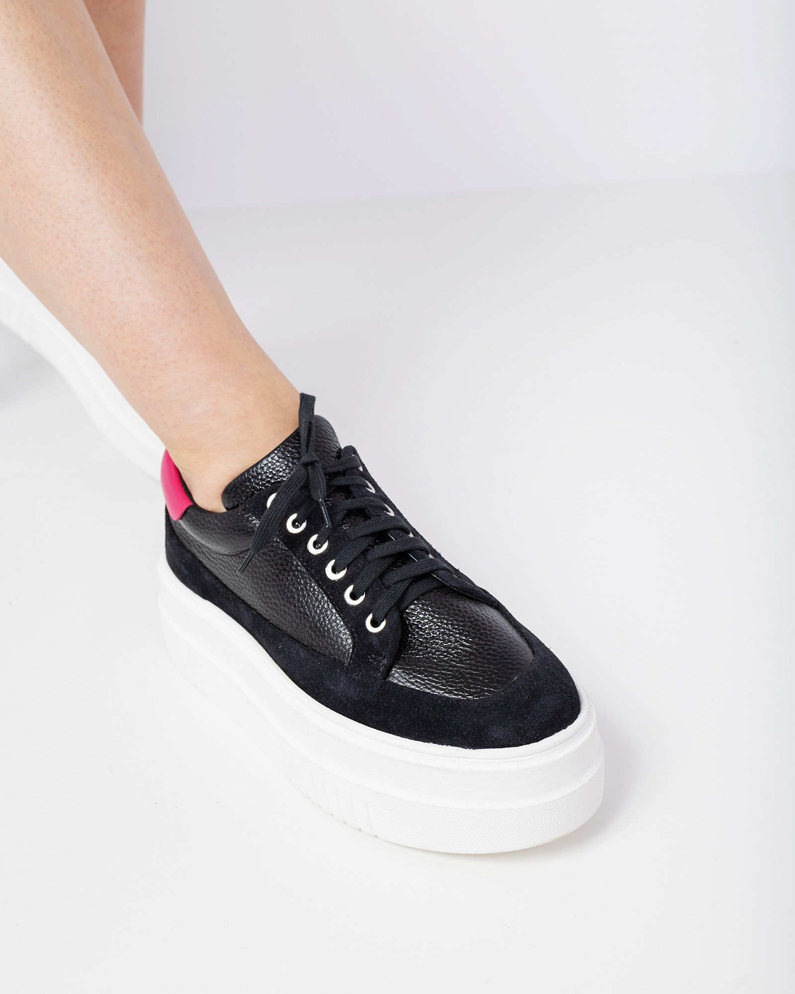 Sneakers dama din piele neagra Chic Sneaks-3