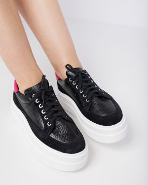 Sneakers dama din piele neagra Chic Sneaks-4