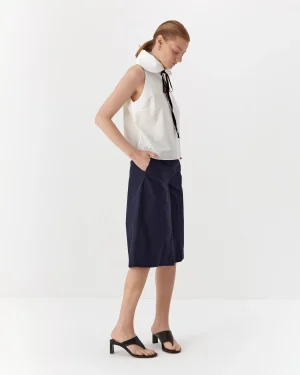Top alb elegant din bumbac organic-2