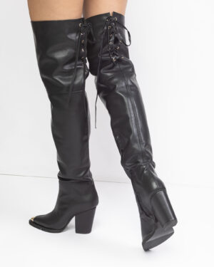 Cizme din piele neagra Lineea-3