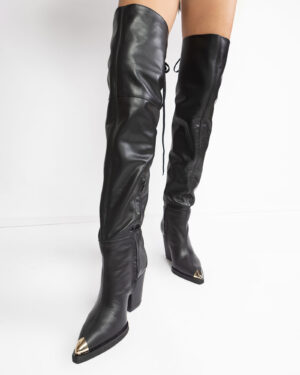 Cizme din piele neagra Lineea-4