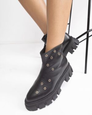 Pantofi din piele neagra Studs-2