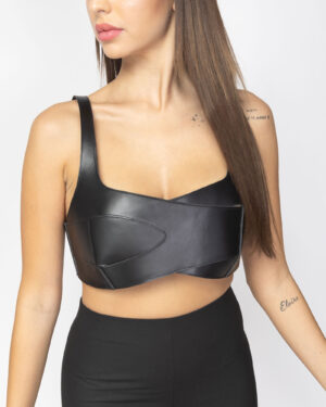 Top negru din piele naturala Overlay-3