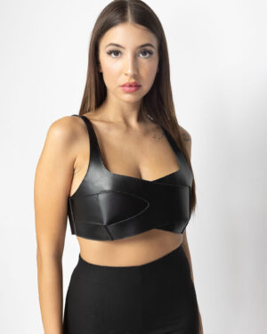 Top negru din piele naturala Overlay-5