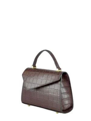 Geantă Gloria S Croco Ciocolate SS24-2