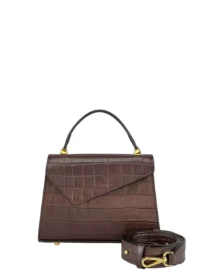 Geantă Gloria S Croco Ciocolate SS24-3