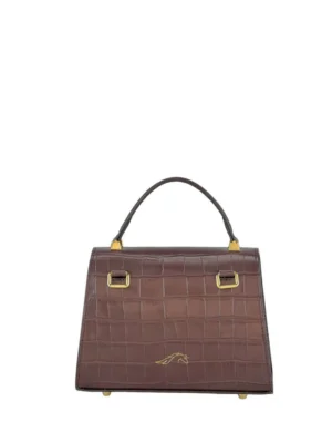 Geantă Gloria S Croco Ciocolate SS24-4