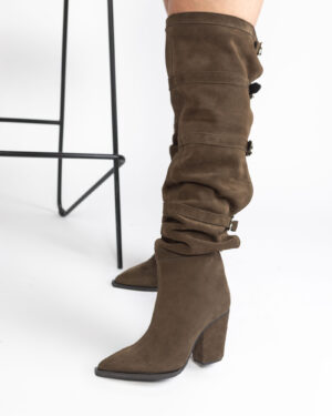 Ciocate Lungi Terry Din Piele Intoarsa Khaki