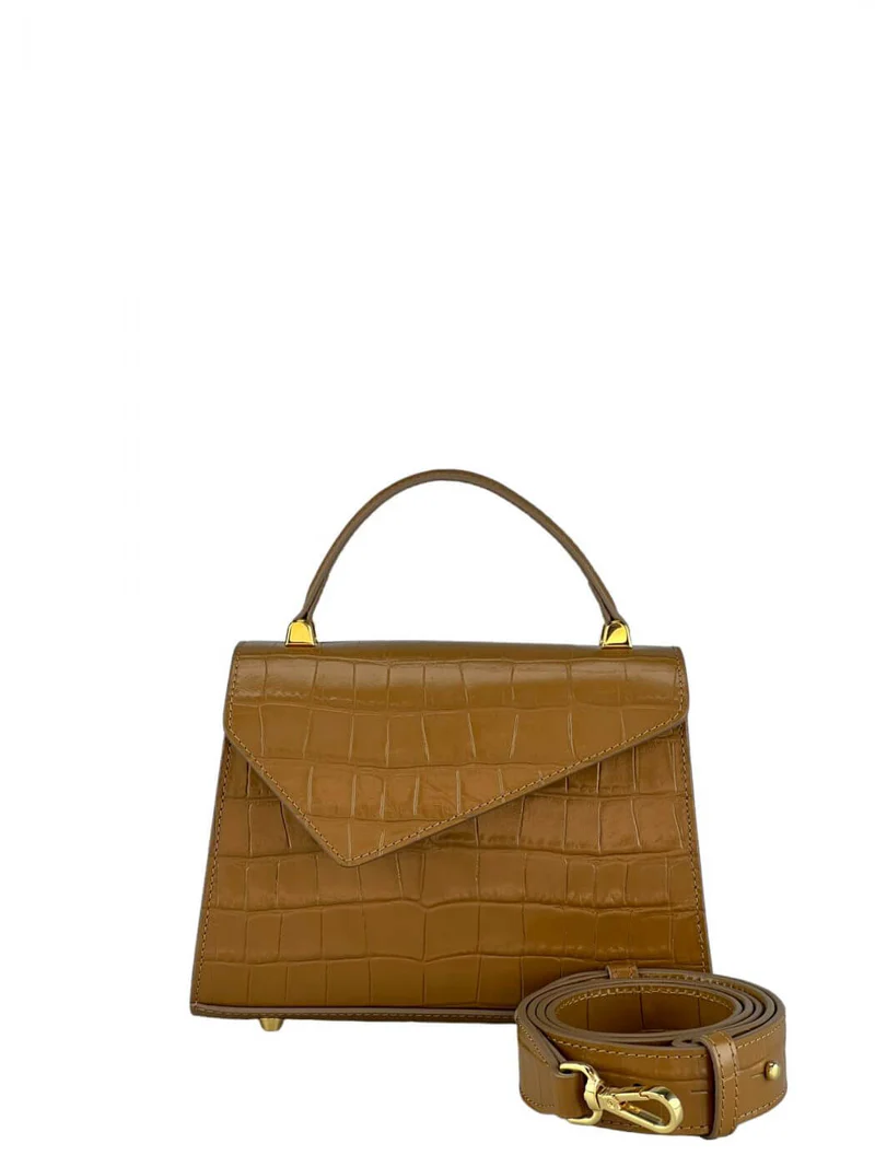Geantă Gloria S Croco Coniac SS24-3
