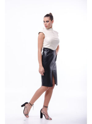 Rochie smart k piele eco Bicolor lateral