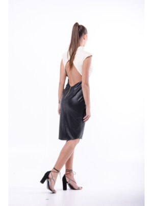 Rochie smart k piele eco Bicolor spate