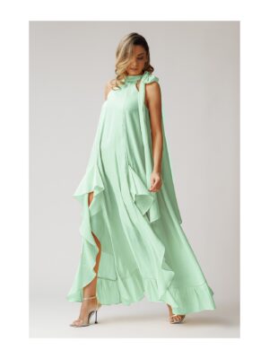 set-rochie-cu-volane-in-cascada-si-capa-fistic-sidefat (1)