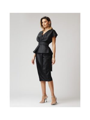compleu-din-tafta-pe-negru-cu-cordon-top-si-fusta-cu-plii (1)