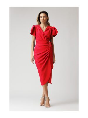 rochie-cocktail-parte-peste-parte-cu-maneci-aripioara-rosu