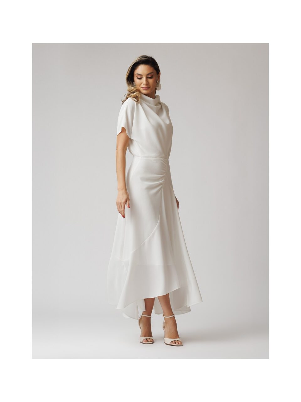 Rochie Cu Drapaj Fata, Guler Si Furou Interior, Detasabil