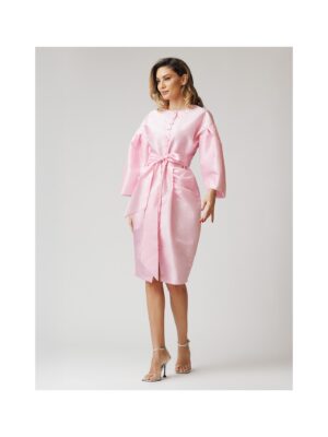 rochie-roz-pal-cu-maneci-bufante-si-plii (1)