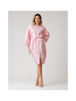 rochie-roz-pal-cu-maneci-bufante-si-plii