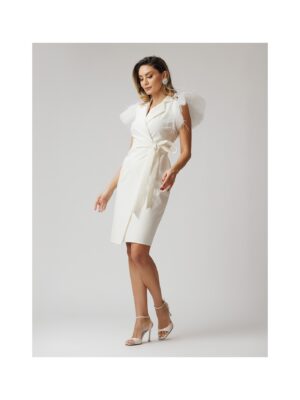rochie-tip-sacou-scurta-cu-tulle-si-pene-de-strut-alb (3)