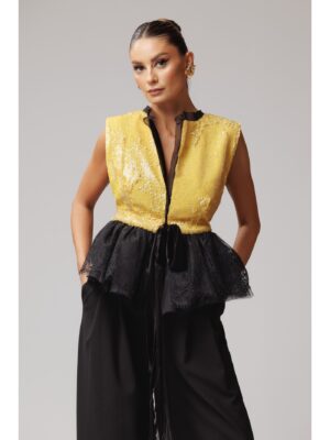 vesta-scurta-cu-tulle-si-paiete-galben (3)
