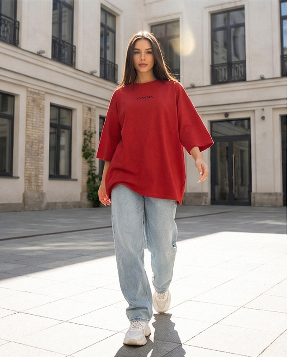 Tricou Oversize Energy Rosu
